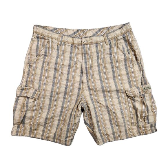 Wrangler Shorts Mens 38 Plaid Cargo Tactical Outdoors Utility Urban Chore Hiking - Picture 1 of 7